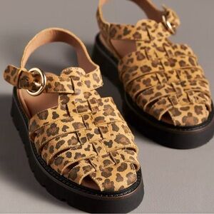 Anthropologie Leopard Print Fisherman Sandals. Size 40/9
